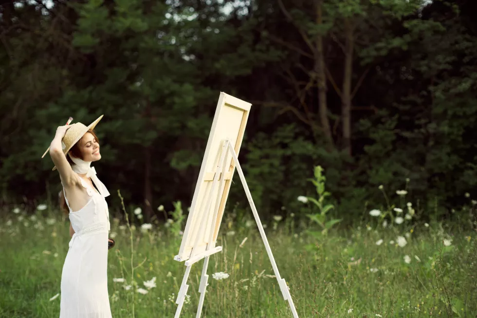 side-view-person-holding-umbrella-field