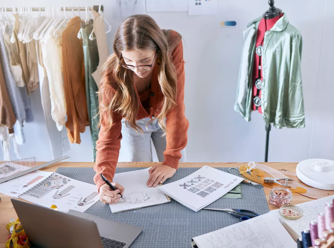 design-illustration-clothes-designer-fashion-employee-working-creative-design-information-textile-tailor-sewing-planning-woman-planning-drawing-sketch-workshop-studio-job