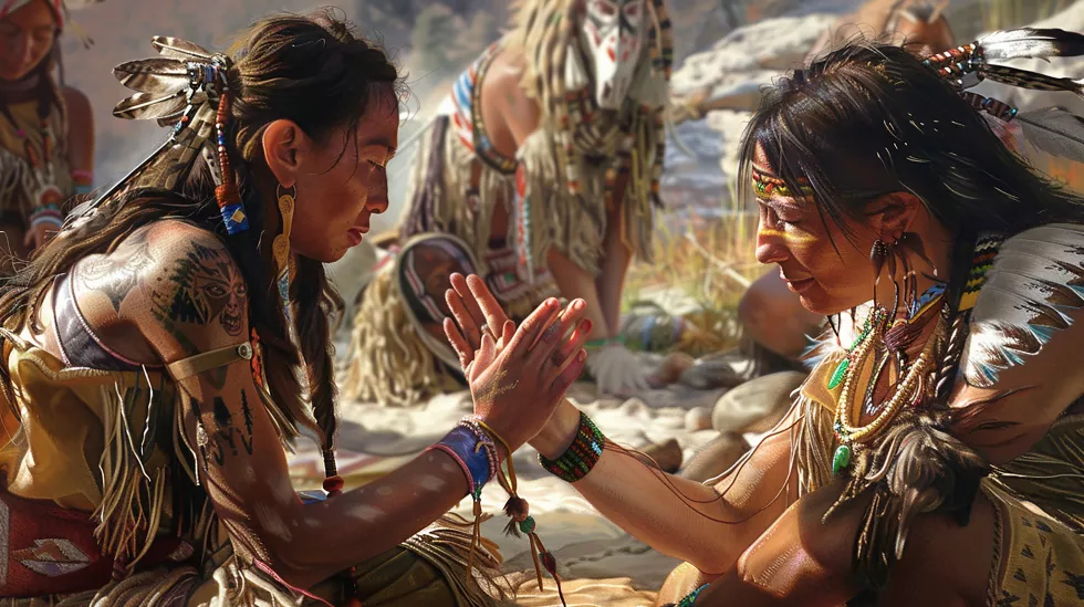 friends-exchanging-friendship-bracelets-gathering