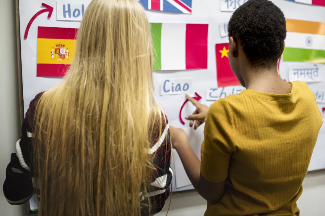 girls-friends-decoration-national-flags-board