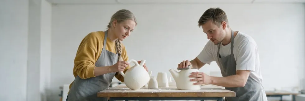studentka-i-student-szlifuja-makiete-czajnika-z-pianki