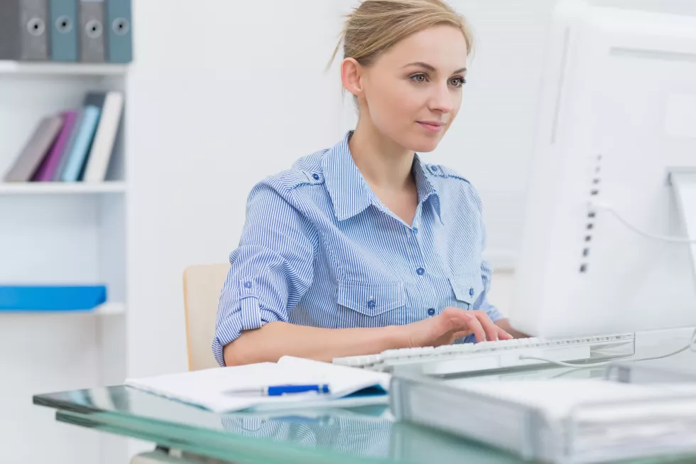 female-executive-working-computer-office