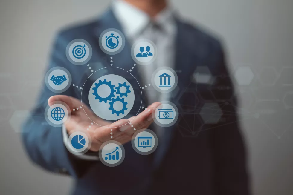 with-gears-icons-backdrop-connecting-line-network-diagram-business-process-management-workflow-automation-is-shown-interface-is-being-interacted-with-by-manager