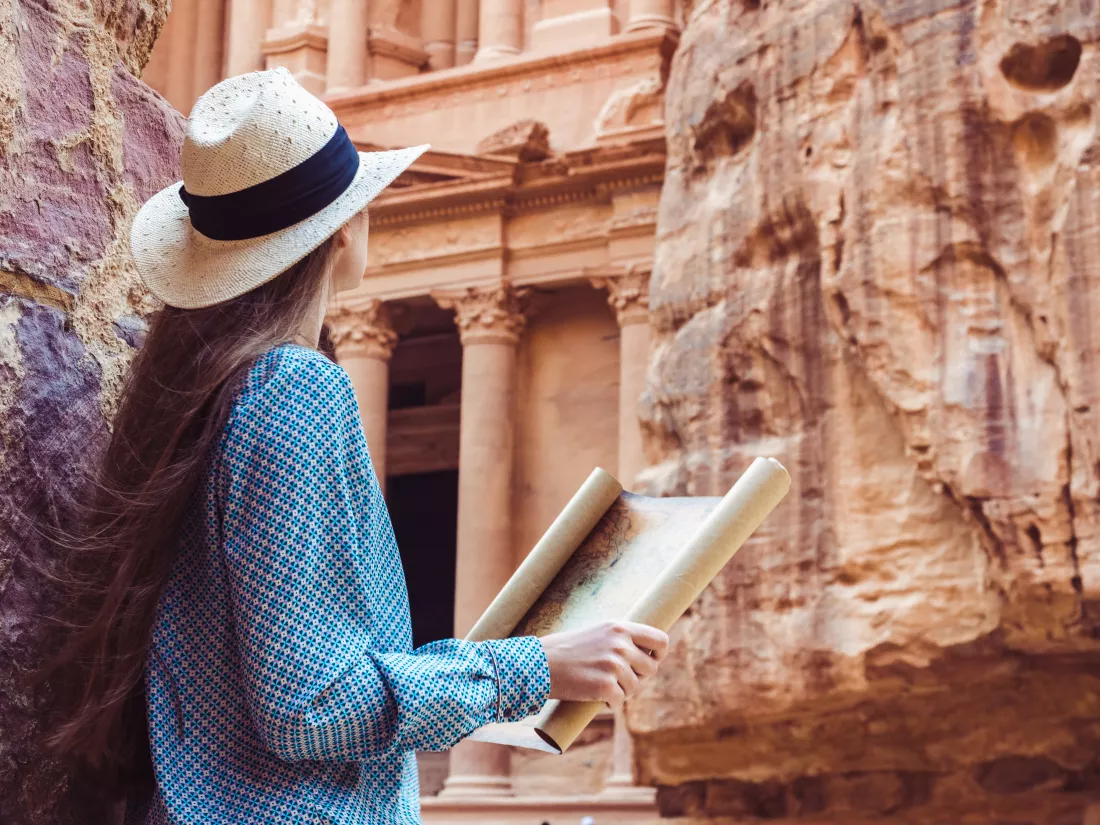 woman-exploring-sights-city-petra