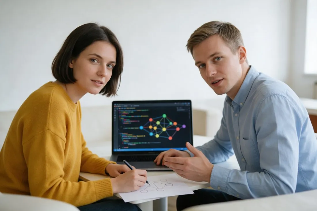 student-i-studentka-programuja-siec-neuronowa