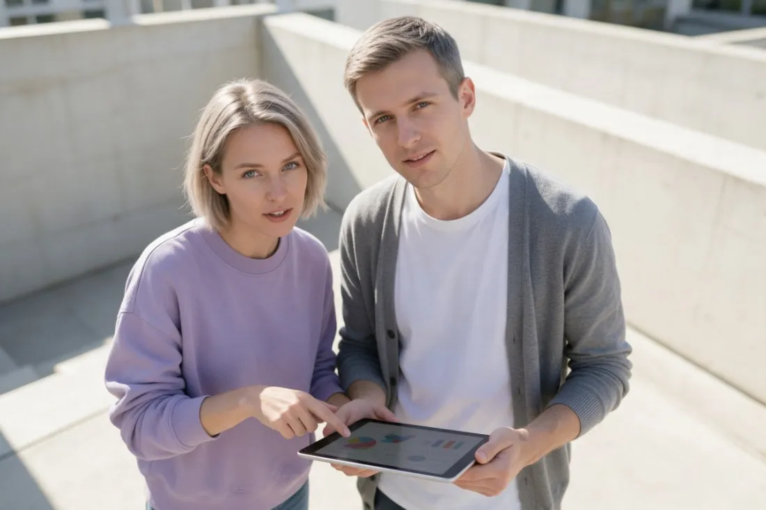 studenci-omawiaja-projekt-interfejsu-na-tarasie