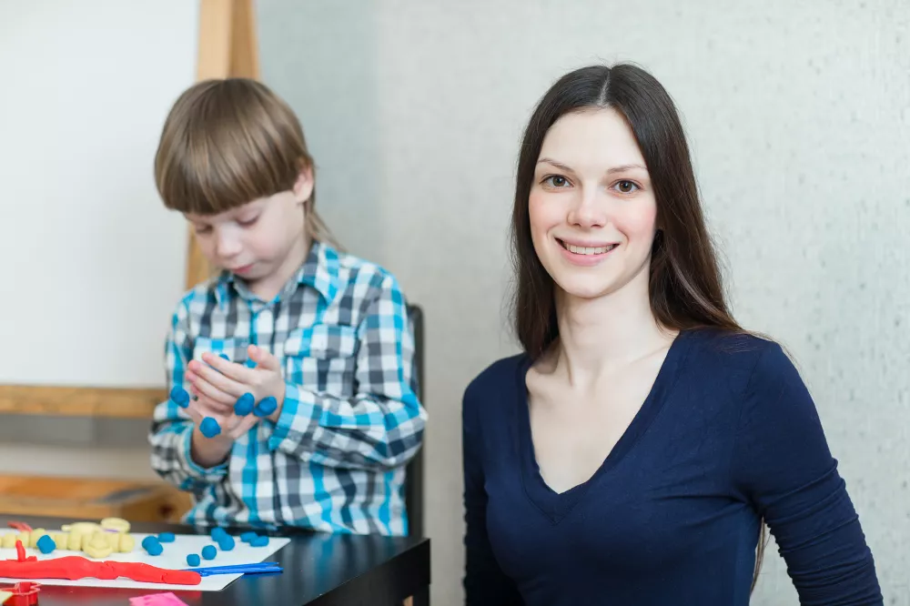 child-kid-boy-mother-play-colorful-clay