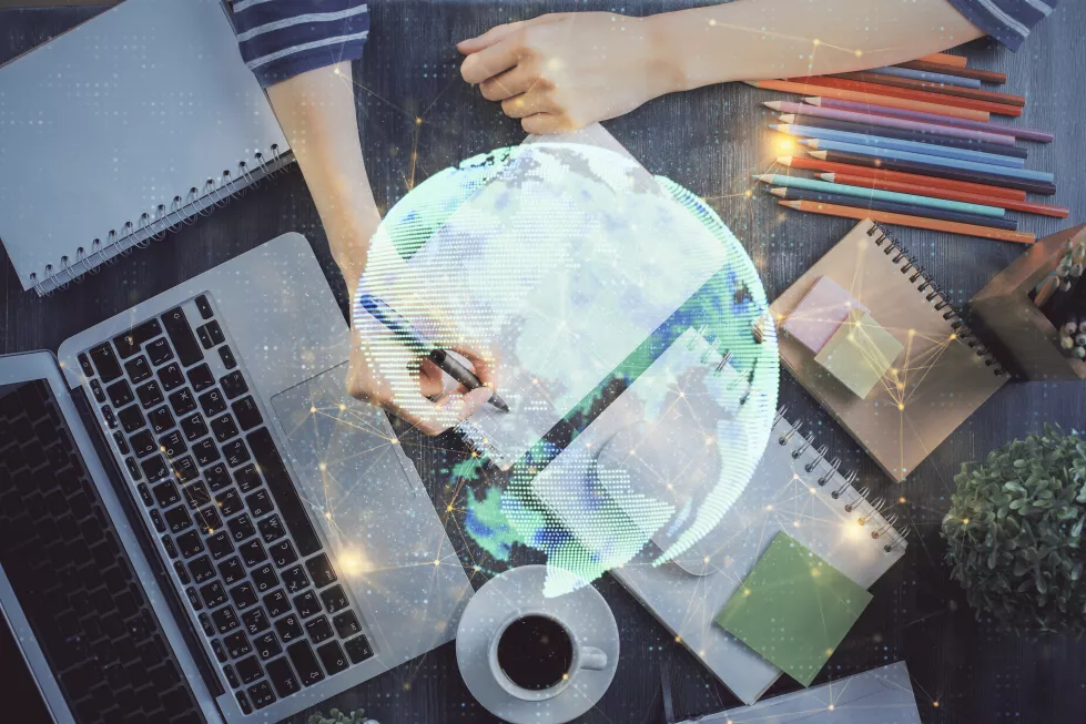 social-network-theme-hologram-woman-s-hands-writing-background-concept-international-people-connect-double-exposure