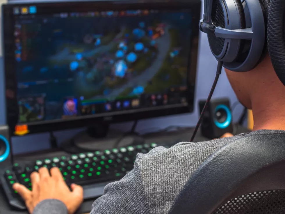 rear-view-man-using-computer-home