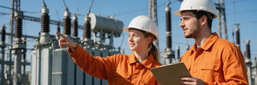 Elektroenergetyka-test-studenci-w-kaskach-na-stacji-elektroenergetycznej