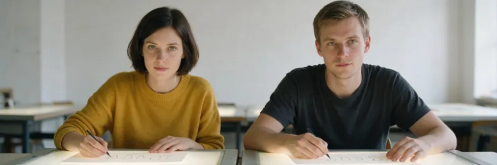 studentka-i-student-rysuja-klatki-animacji-na-podswietlanym-stole