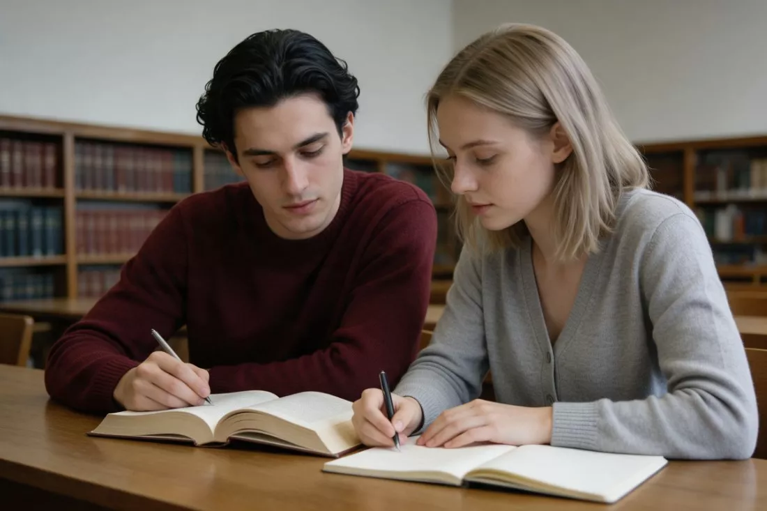 studenci-prawa-czytaja-akty-prawne-w-bibliotece