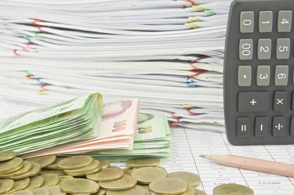 currency-office-supplies-desk