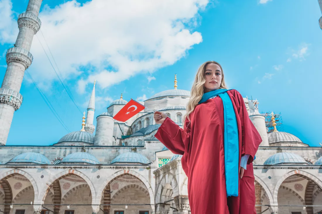 low-angle-view-girl-standing-against-mosque