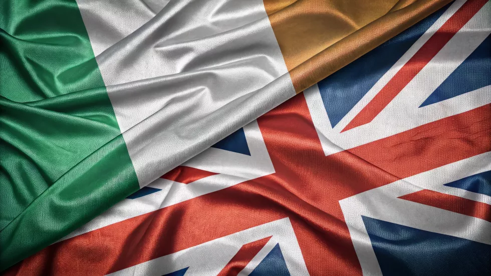crossed-irish-british-flags-representing-friendship-diplomacy