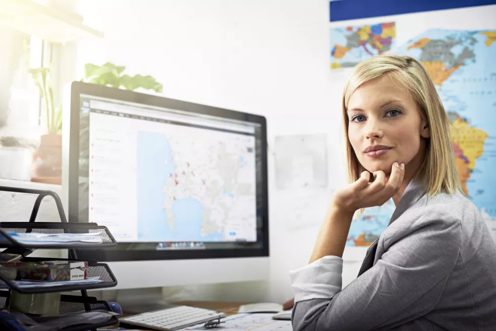 computer-travel-agent-portrait-business-woman-confident-online-service-tourism-industry-destination-research-agency-job-vacation-support-person-with-pride-confidence-screen-map