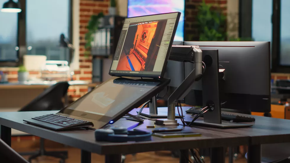 empty-electronics-with-multiple-screens-develop-artistic-modern-content-showing-gaming-software-display-empty-programming-studio-running-infographics-interface-computers