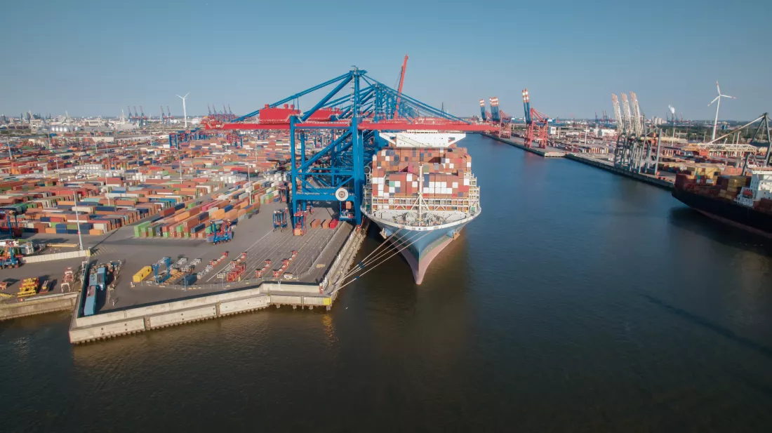 high-angle-view-commercial-dock-against-clear-sky
