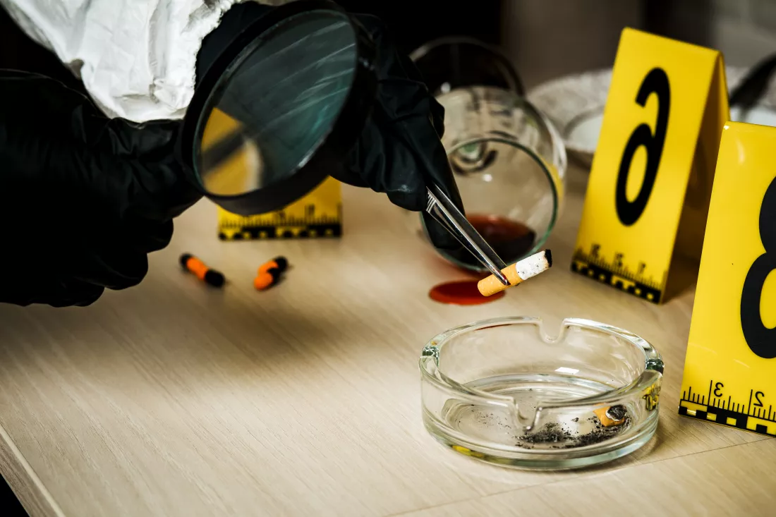 investigation-scene-found-cigarette-butt