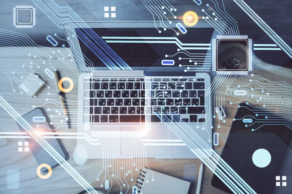 double-exposure-desktop-computer-technology-theme-hologram-concept-software-development
