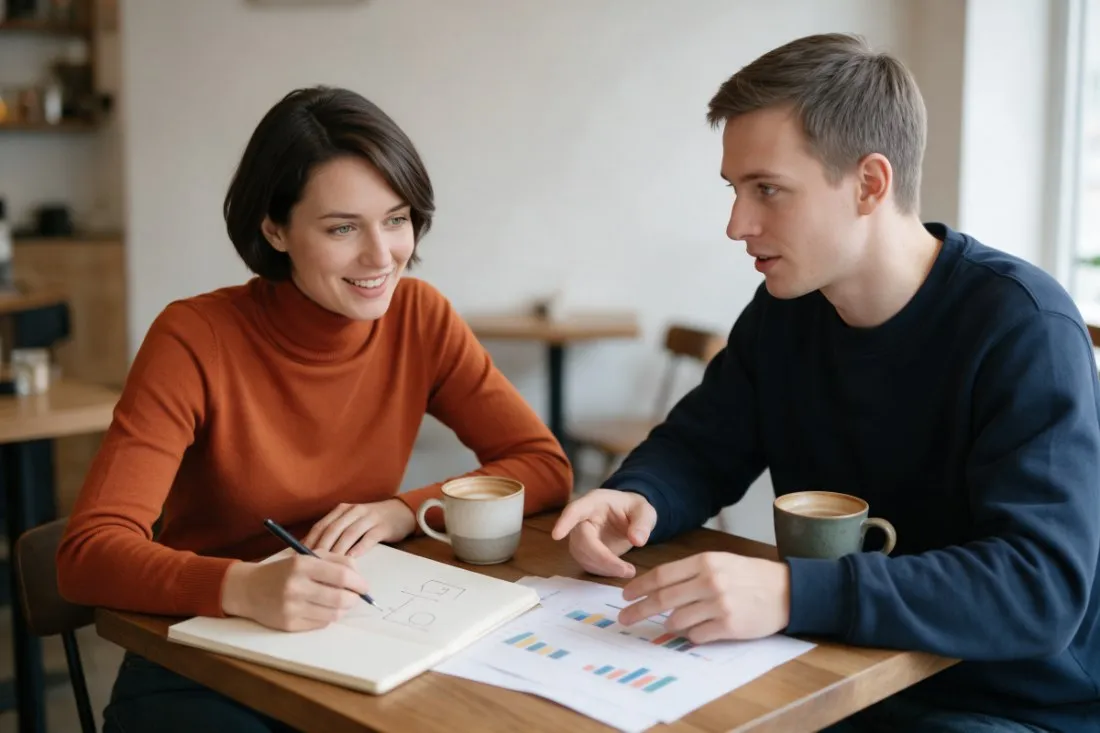 studenci-omawiaja-projekt-budzetu-lokalnego-w-kawiarni