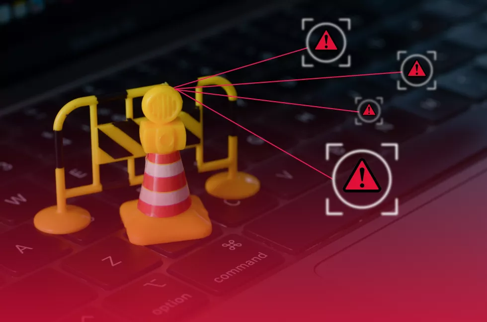 interconnected-warning-signs-highlight-potential-threats-vulnerabilities-lurking-online-emphasizing-importance-cybersecurity-measures