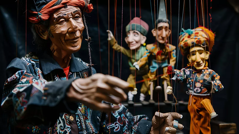 puppeteer-manipulates-strings-his-marionettes-bringing-them-life-with-each-movement-his-hands