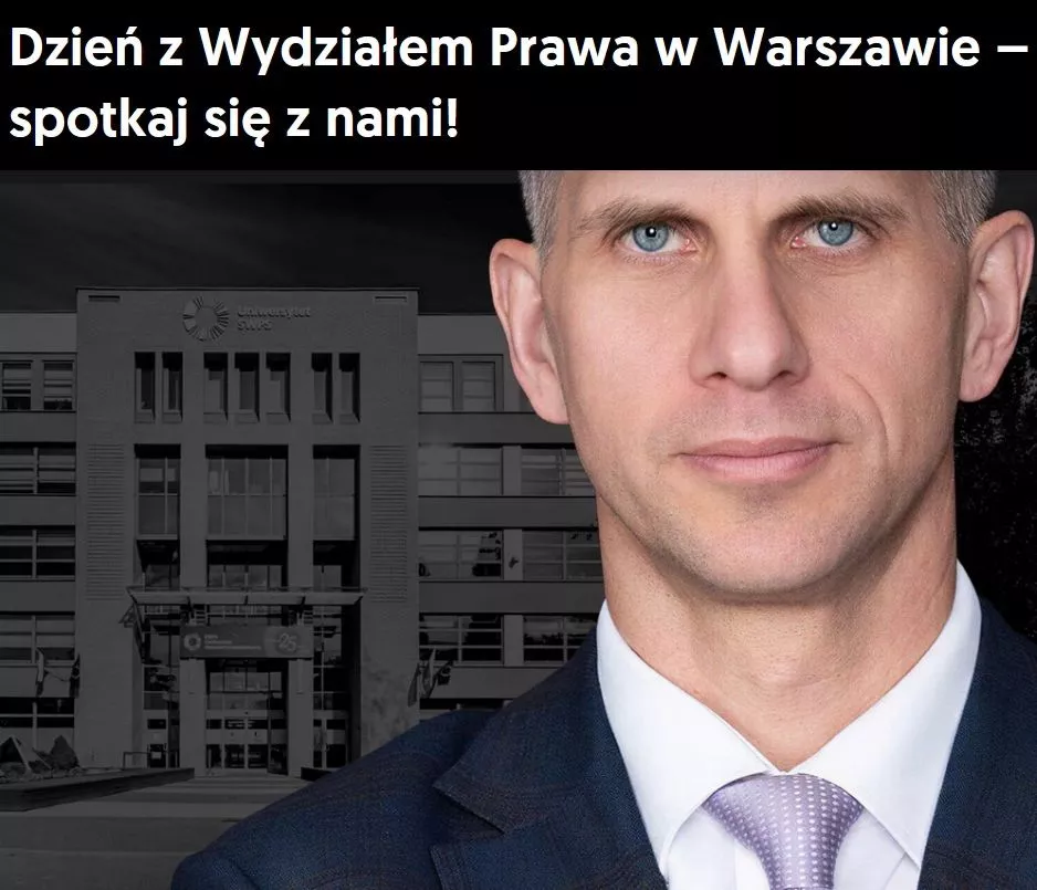Dziekan Wydziału Prawa w Warszawie, prof. Marcin Asłanowicz