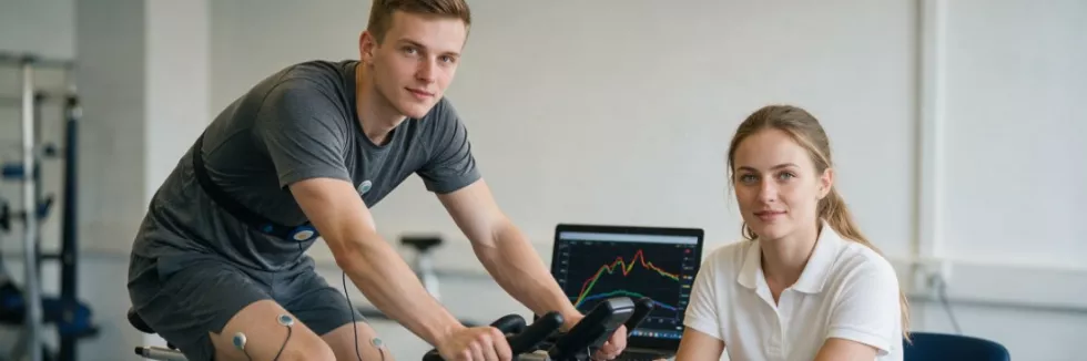 studenci-przeprowadzaja-test-wydolnosci-na-rowerze-w-laboratorium