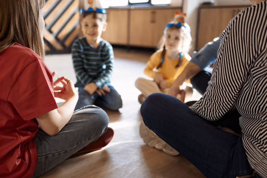 high-angle-view-people-sitting-floor