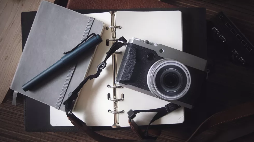 high-angle-view-camera-table